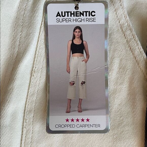 Trendy Cream Women's Cropped Pants - Picture 4 of 9
